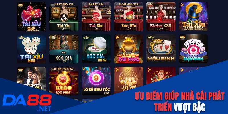 Điểm cộng giúp nhà cái DA888 vững vàng trên thị trường