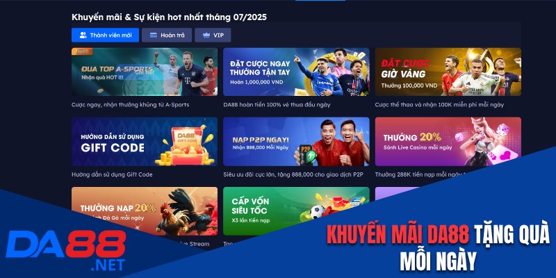 Khuyến mãi DA88 chất khiến người chơi xao xuyến